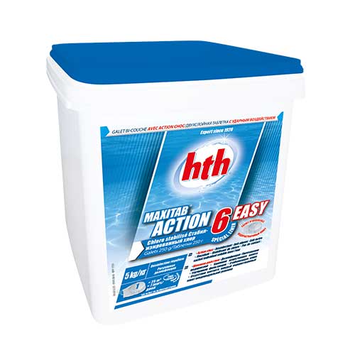 chlore stabilisé multiaction hth maxitab action 6 easy spécial liner