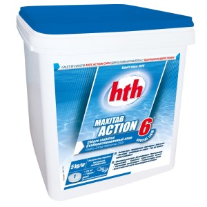 Produits Matériels Piscines - hth MAXITAB 250gr ACTION 6 spécial liner 