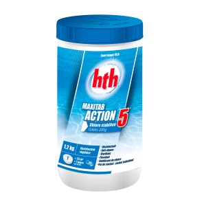 Produits Matériels Piscines - hth® MAXITAB 200g ACTION 5   1.2KG -DESTOCKAGE 