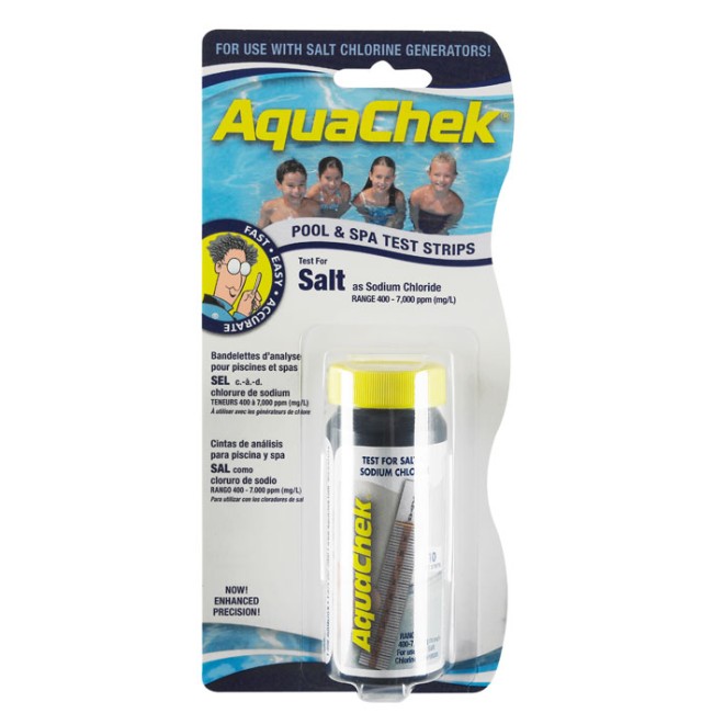 Aquachek Blanc bandelettes test du sel (chlorure de sodium) x10