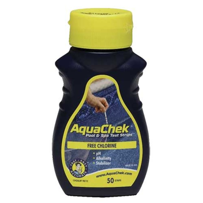 Bandelette d'analyse AQUACHEK JAUNE pour le chlore (50)