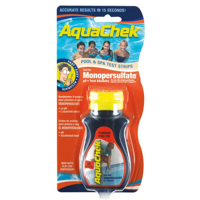 Aquachek Orange bandelettes test du monopersulfate : oxygène actif x50