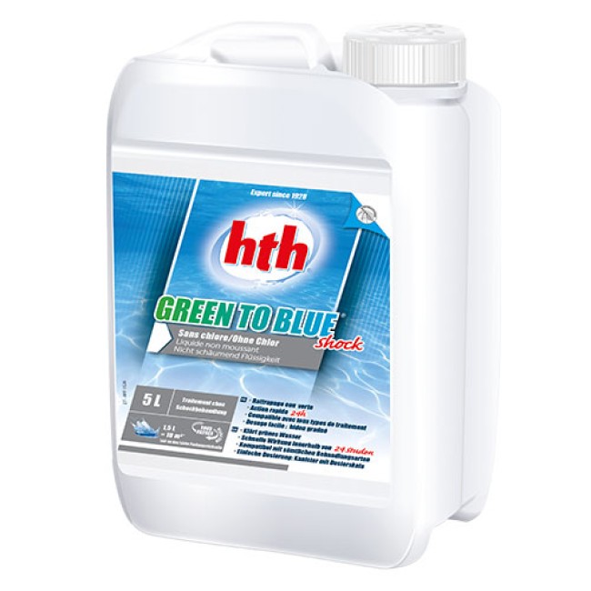 GREEN TO BLUE SHOCK 5L hth®- TRAITEMENT SANS CHLORE