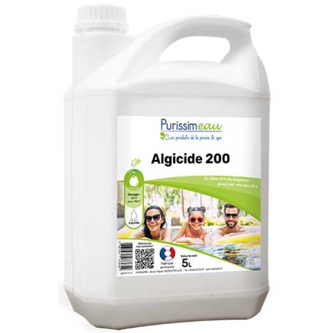 Algicide piscine 200 curatif préventif professionnel 5L PURISSIMEAU