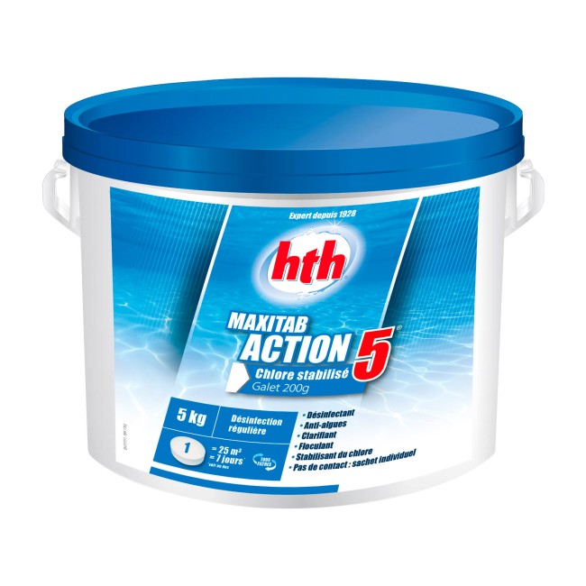 hth® MAXITAB ACTION5  200g   5KG- désinfection régulière
