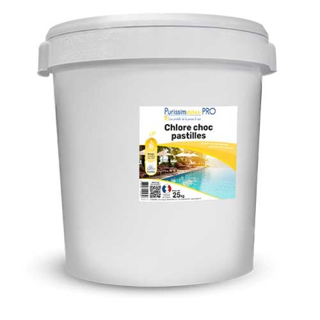 Purissimeau CHLORE CHOC pastilles 20gr 25KG -Désinfection
