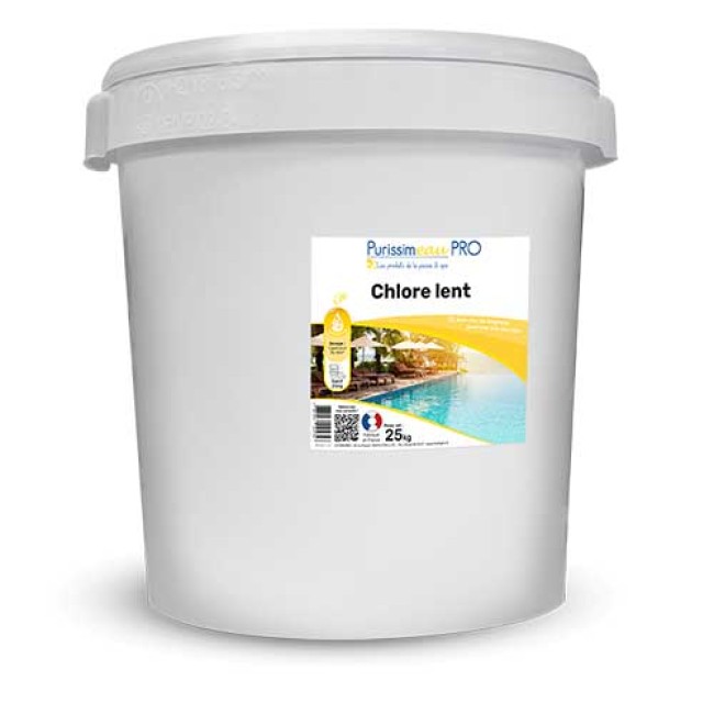 Purissimeau CHLORE LENT galet 250gr 25KG- Désinfection